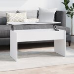 vidaXL Table basse Blanc 102x50 5x52 5 cm Bois d'ingénierie