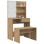 vidaXL Ensemble de coiffeuse avec LED chêne artisanal bois ingénierie