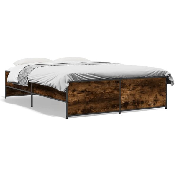 vidaXL Cadre de lit sans matelas chêne fumé 120x190 cm