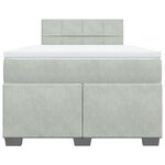 vidaXL Sommier à lattes de lit et matelas gris clair 120x190cm velours