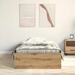 vidaXL Cadre de lit avec tiroirs chêne artisanal 100 x 200 cm