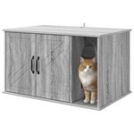 vidaXL Maison pour chat Gris Sonoma 85 x 55 x 50 cm Bois d'ingénierie