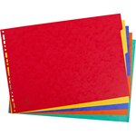 Intercalaires neutres A3 en carte lustrée, 5 divisions - Assortis