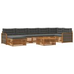 vidaXL Ensemble de canapés d'extérieur 8 pc Naturel et Anthracite