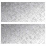 vidaXL Plaques à damier 2 Pièces Argent 90 x 40 cm Aluminium