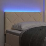 vidaXL Tête de lit avec des lumières à LED Réglable Crème 80 cm tissu