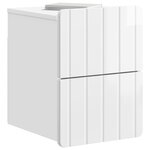 vidaXL Cabinet de chevet mural 2 Pièces Blanc brillant 33 x 34 5 x 43 cm