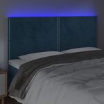 vidaXL Tête de lit à LED Bleu foncé 180x5x118/128 cm Velours