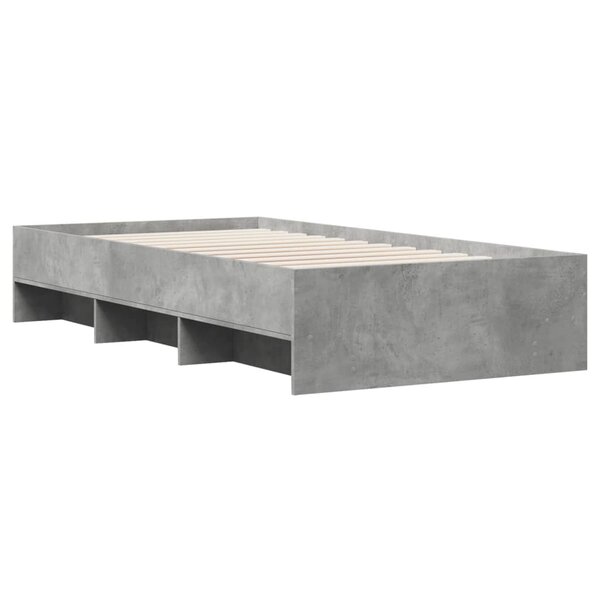 vidaXL Cadre de lit sans matelas gris béton 90x190cm bois d'ingénierie