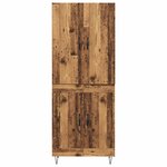 vidaXL Haut Armoire 2 Pièces Bois ancien Bois d'ingénierie et verre