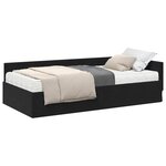 vidaXL Cadre de lit d'angle avec matelas Autre 2 Pièces Gris Velours