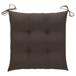 vidaXL Chaises de jardin avec coussins taupe lot de 3 Bois teck massif