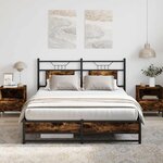 vidaXL Cadre de lit sans matelas chêne fumé 140x190 cm bois ingénierie