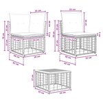 vidaXL Ensemble de canapés d'extérieur 13 Pièces Blanc Naturel et Crème