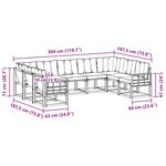 vidaXL Ensemble de canapés d'extérieur 9 pc Naturel et Crème