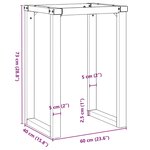 vidaXL Pieds de table à manger cadre en O 60x40x73 cm acier