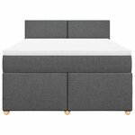 vidaXL Sommier à lattes de lit avec matelas Gris foncé 140x190cm Tissu
