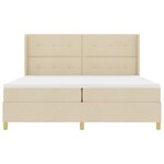 vidaXL Lit à ressorts avec bandes LED Crème 200 x 200 cm tissu