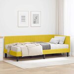 vidaXL Cadre de lit d'angle avec matelas Jaune 100 x 200 cm Velours