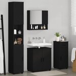 vidaXL Ensemble de mobilier de salle de bain avec tiroir 4 Pièces Noir