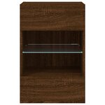 vidaXL Meuble TV mural avec lumières LED chêne marron 40x30x60 5 cm