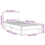 vidaXL Cadre de lit sans matelas chêne fumé 90x200 cm