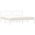 vidaXL Cadre de lit métal sans matelas et tête de lit blanc 193x203 cm
