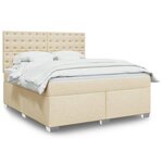 vidaXL Sommier à lattes de lit avec matelas Crème 180x200 cm Tissu
