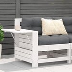 vidaXL Canapé de jardin accoudoir et coussin blanc bois massif de pin