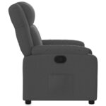 vidaXL Fauteuil inclinable gris foncé tissu