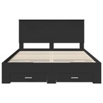 vidaXL Cadre de lit Noir et argent 150 x 200 cm Bois d'ingénierie