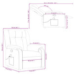 vidaXL Fauteuil de massage inclinable Taupe Tissu