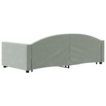 vidaXL Lit de jour avec lit gigogne gris clair 90x200 cm velours