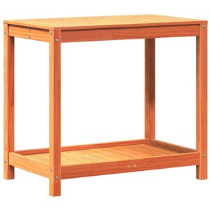 vidaXL Table de rempotage avec étagère cire marron bois massif de pin