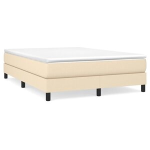 vidaXL Cadre de lit sans matelas crème 140x200 cm tissu