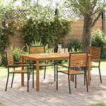 vidaXL Ensemble de salle à manger pour jardin 5 Pièces Noir Poly rotin