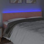 vidaXL Tête de lit à LED Rose 200x5x78/88 cm Velours