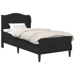 vidaXL Cadre de lit avec tête de lit Noir 100 x 200 cm Velours