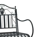 vidaXL Banc métal Noir Métal Standard Incrustations décoratives