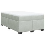 vidaXL Sommier à lattes de lit et matelas gris clair 120x190cm velours
