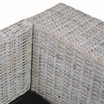 vidaXL Canapé à 2 places avec coussins Gris Rotin naturel