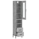 vidaXL Buffet haut Gris béton 34 5x34x180 cm Bois d'ingénierie