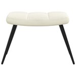 vidaXL Chaise de relaxation avec tabouret Blanc crème Velours