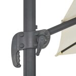 vidaXL Parasol de jardin en porte-à-faux et poteau en aluminium sable