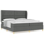Lit à ressorts vidaXL avec matelas gris foncé 200x200 cm en tissu