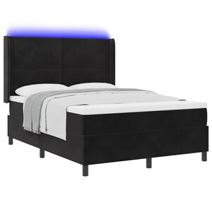 vidaXL Lit à ressorts avec tête de lit Noir 140 x 190 cm Velours