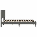 vidaXL Cadre de lit Gris foncé 140 x 200 cm Tissu en velours côtelé