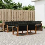 vidaXL Ensemble de canapés d'extérieur 7 pc Naturel et noir