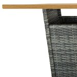 vidaXL Table de bar Gris 80x80x110 cm Résine tressée et bois d'acacia
