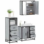 vidaXL Ensemble de meubles de salle de bain 3 Pièces Sonoma gris